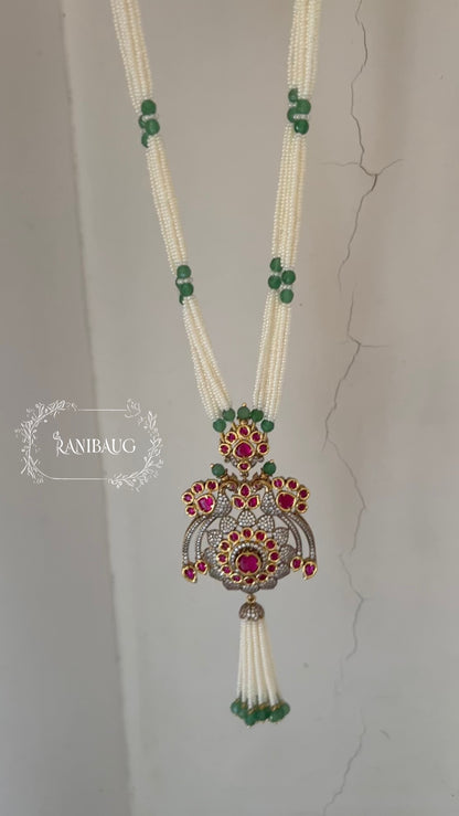 Sonali Long Pearl Bead Tassel Necklace Jewellery Set Temple Jewelry By Ranibaug | 2025 2026