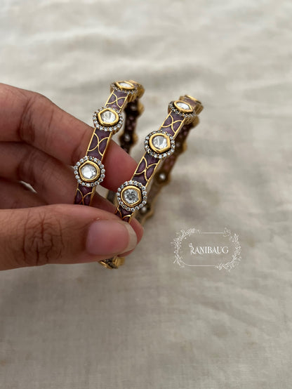 Sonali Polki Bangles In Antique Gold Tone By Ranibaug