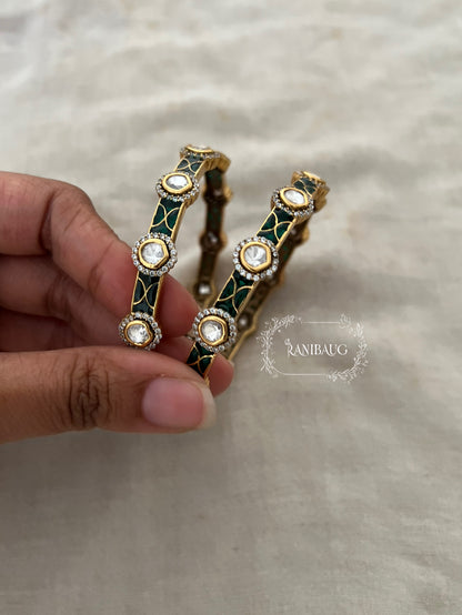 Sonali Polki Bangles In Antique Gold Tone By Ranibaug