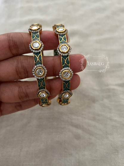 Sonali Polki Bangles In Antique Gold Tone By Ranibaug