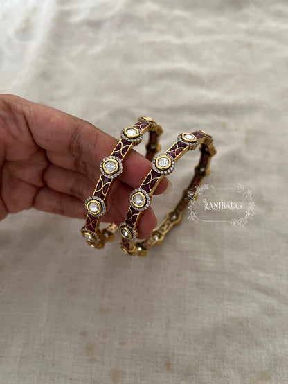 Sonali Polki Bangles In Antique Gold Tone By Ranibaug