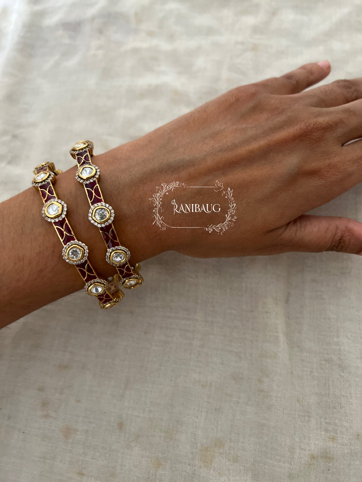Sonali Polki Bangles In Antique Gold Tone By Ranibaug