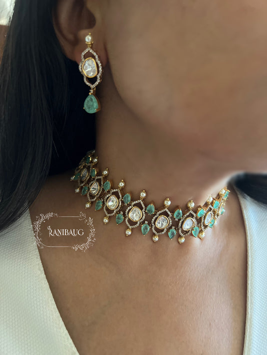 Sreeja Victorian Antique Polki Choker Set By Ranibaug