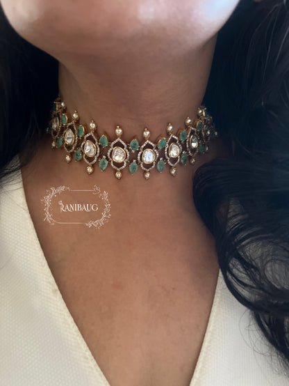 Sreeja Victorian Antique Polki Choker Set By Ranibaug