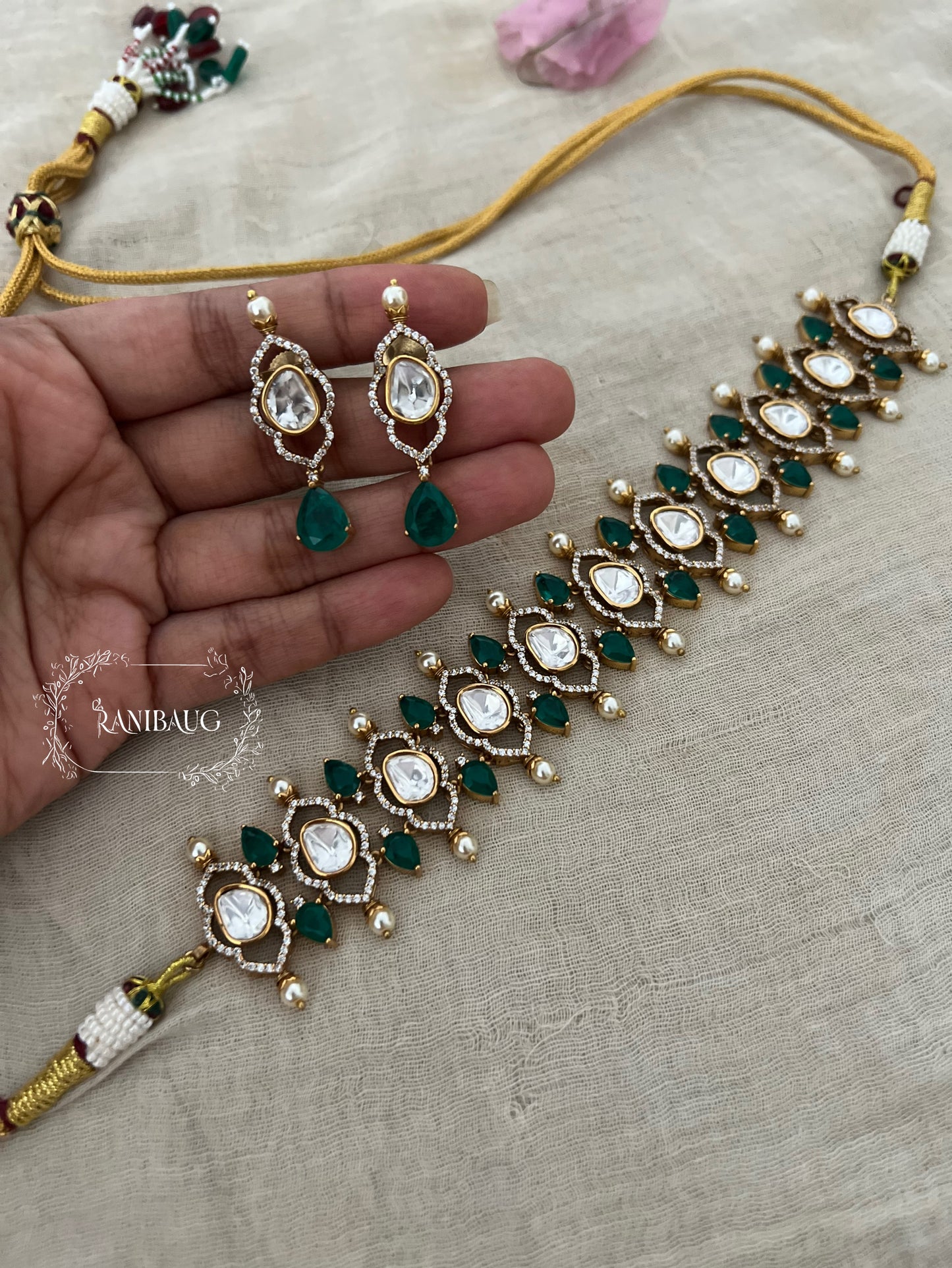 Sreeja Victorian Antique Polki Choker Set By Ranibaug
