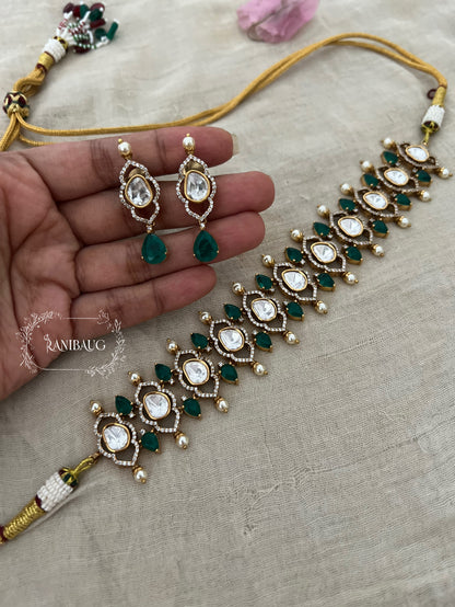 Sreeja Victorian Antique Polki Choker Set By Ranibaug