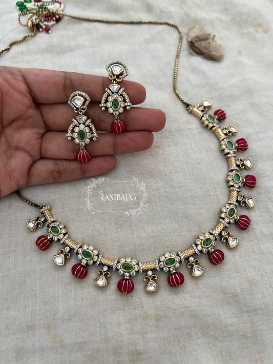 Suhana Victorian Necklace Jewllery Set For Saree By Ranibaug