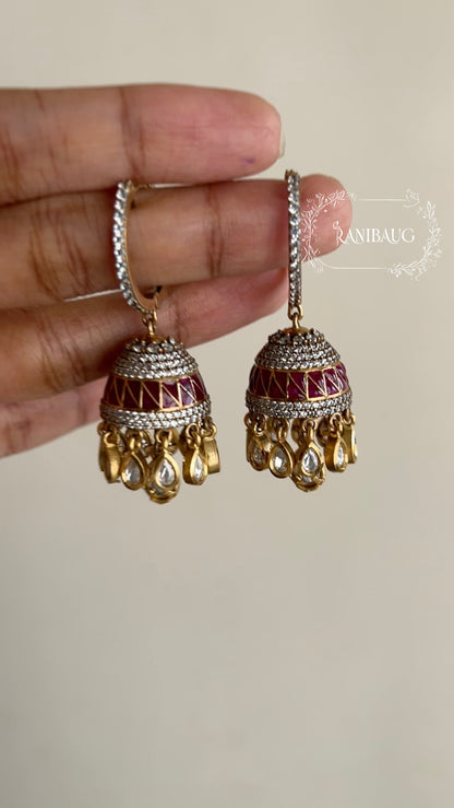 Suhani Minimal Bali Adorned Jhumka Style Earrings | Ranibaug