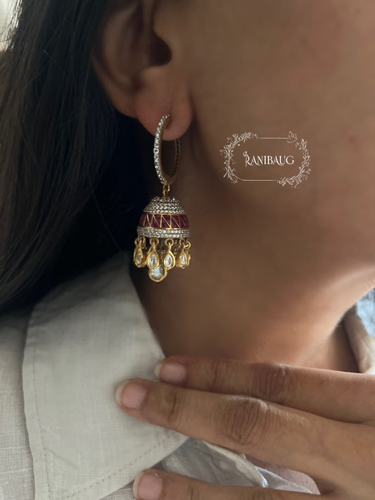 Suhani Minimal Bali Adorned Jhumka Style Earrings | Ranibaug