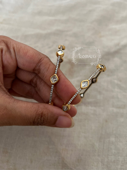 Suhani Polki Minimal Gold Finish Premium Bangle By Ranibaug