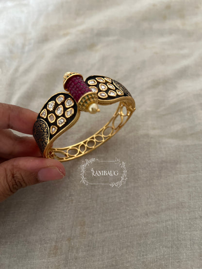 Suhani Traditional Indian Kada Bracelet With Polki Studded And Premium Gold Finish For A Vintage Look By Ranibaug