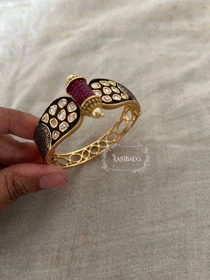 Suhani Traditional Indian Kada Bracelet With Polki Studded And Premium Gold Finish For A Vintage Look By Ranibaug