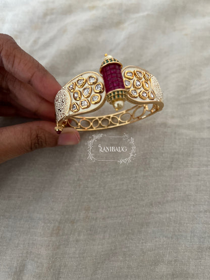 Suhani Traditional Indian Kada Bracelet With Polki Studded And Premium Gold Finish For A Vintage Look By Ranibaug