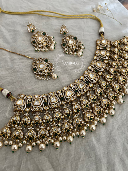 Suhasi Bridal Polki Kundan Embelished Rich Gold Plating Jewellery Set By Ranibaug