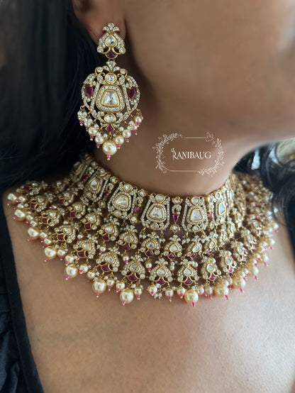 Suhasi Bridal Polki Kundan Embelished Rich Gold Plating Jewellery Set By Ranibaug