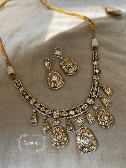 Sumali Mossainite Kundan Statement Necklace Set By Ranibaug | One Of The Uniquely Trendiest Jewelry Collection Piece 2025 2026