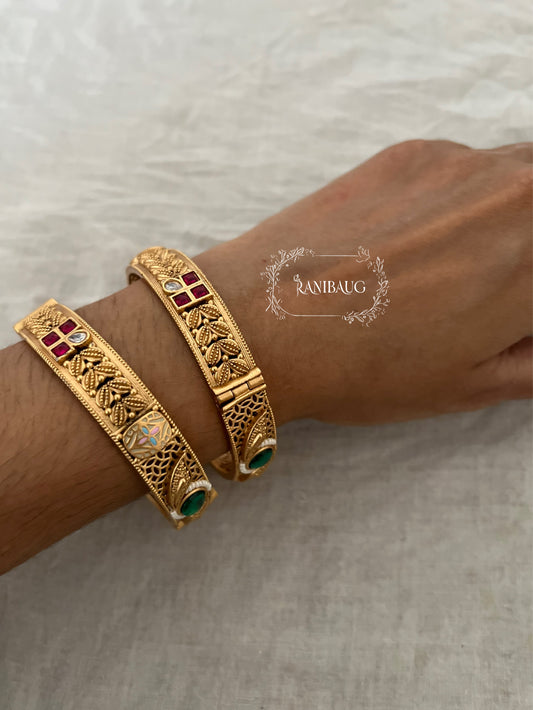 Suman Traditional Bangle Gold Bracelets For Women By Ranibaug