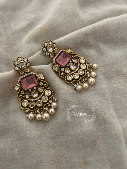 Sunaina Victorian Vintage Antique Gold Chandelier Earrings By Ranibaug