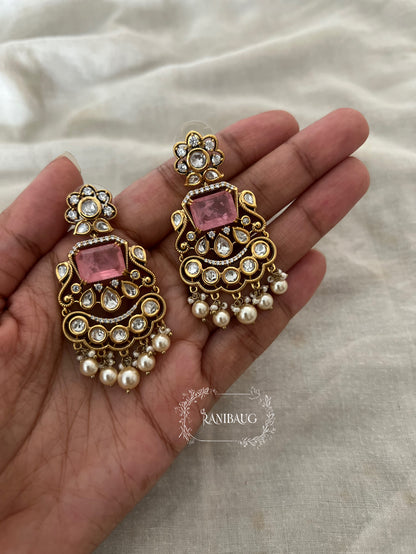 Sunaina Victorian Vintage Antique Gold Chandelier Earrings By Ranibaug