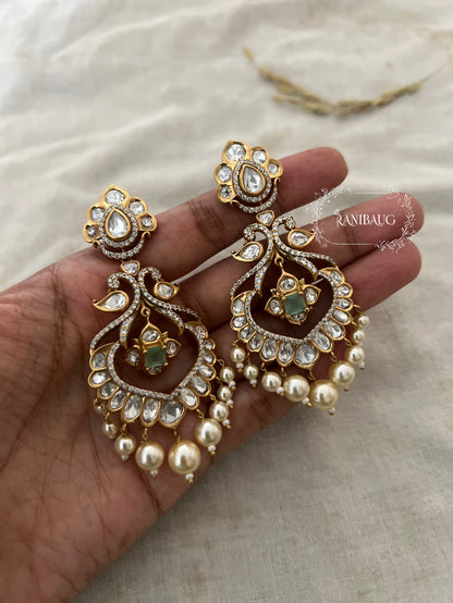 Sunaina Vintage Style Polki Kundan Chandelier Earrings | Ranibaug