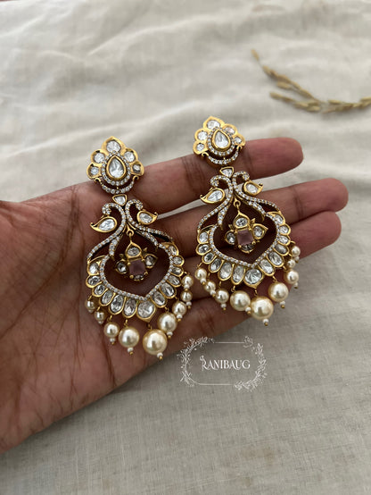 Sunaina Vintage Style Polki Kundan Chandelier Earrings | Ranibaug