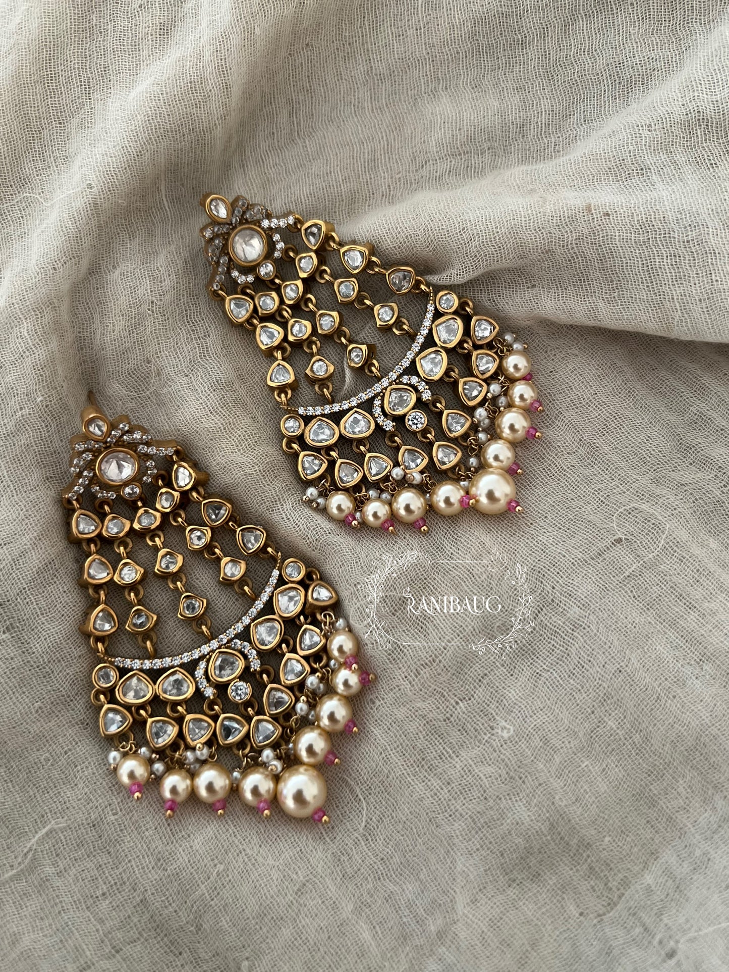 Swara Festive Polki Crystal Dangler by Ranibaug