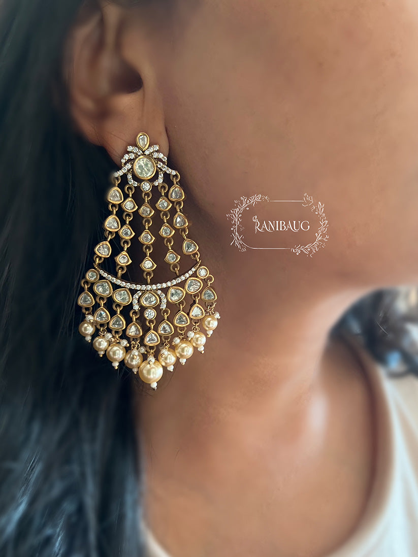Swara Festive Polki Crystal Dangler by Ranibaug