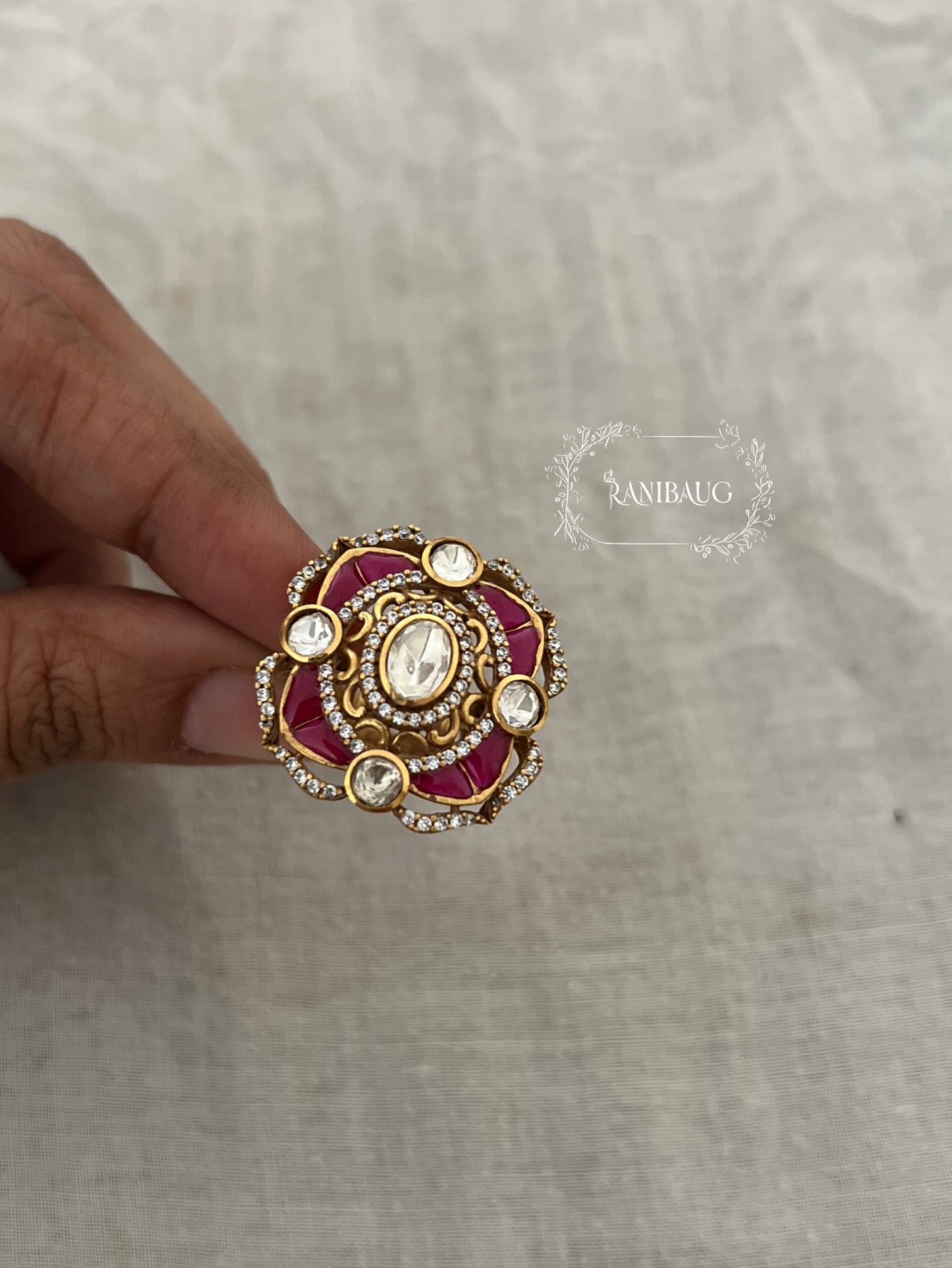Tania Traditional Heritage Gold Plated Ring For Every Occassion By Ranibaug