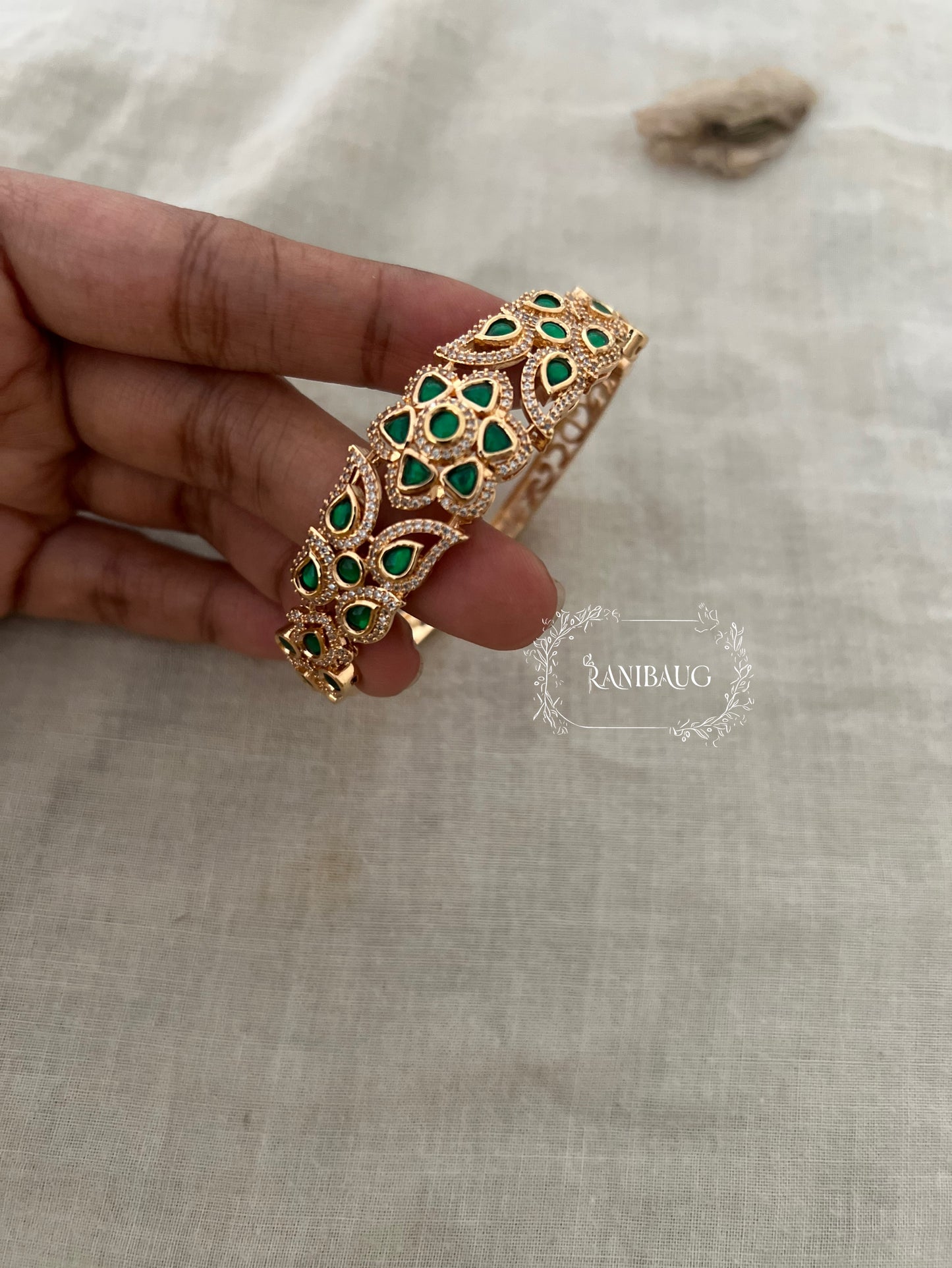 Tanisha Gold Kundan Beaded Bracelets From India By Ranibaug | Red Green White Indian Wedding Bracelets In Rich Gold Finish Antique Gold Tone