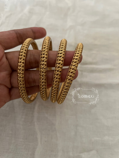 Tarini Classic Gold Finish Heritage Bangles Set Of Four By Ranibaug