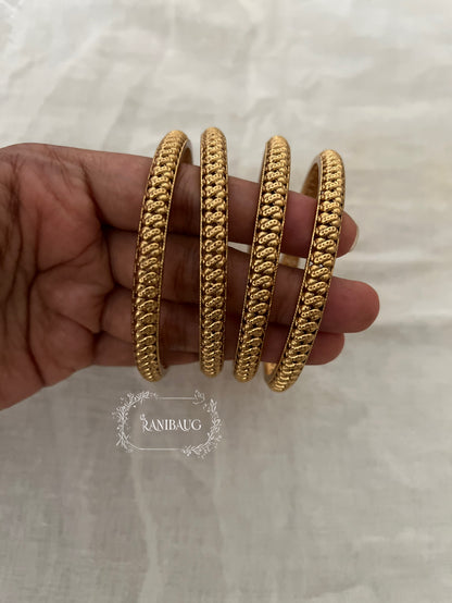Tarini Classic Gold Finish Heritage Bangles Set Of Four By Ranibaug