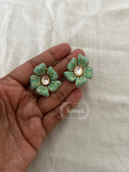 Tarini Enamel Flower Pastel Ear Studs By Ranibaug