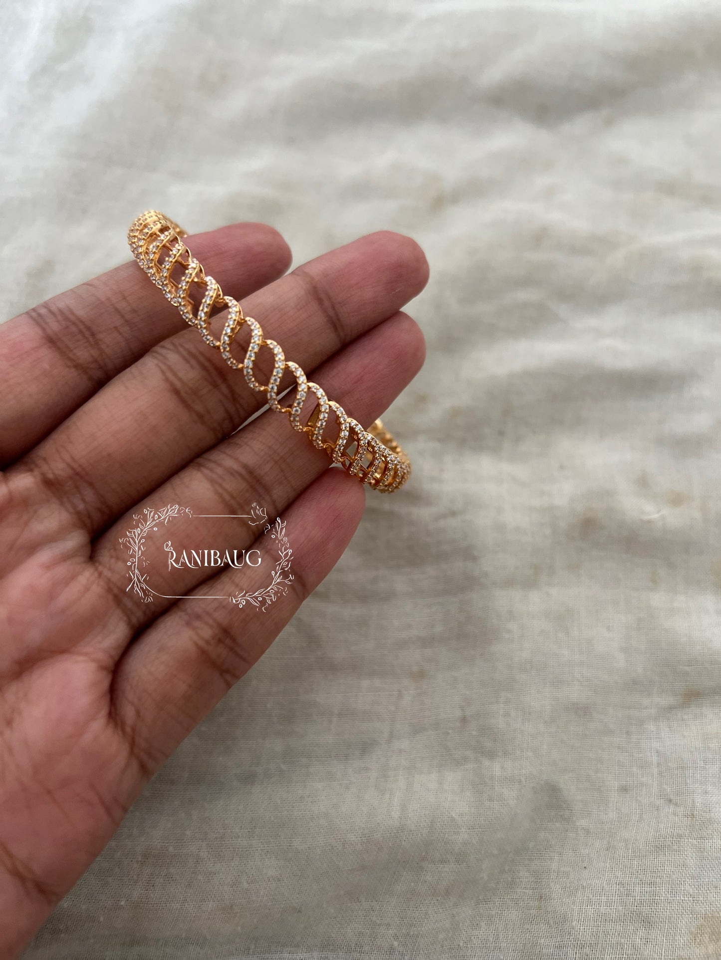 Tasha Infinity Diamond Bracelet In Gold And Silver By Ranibaug