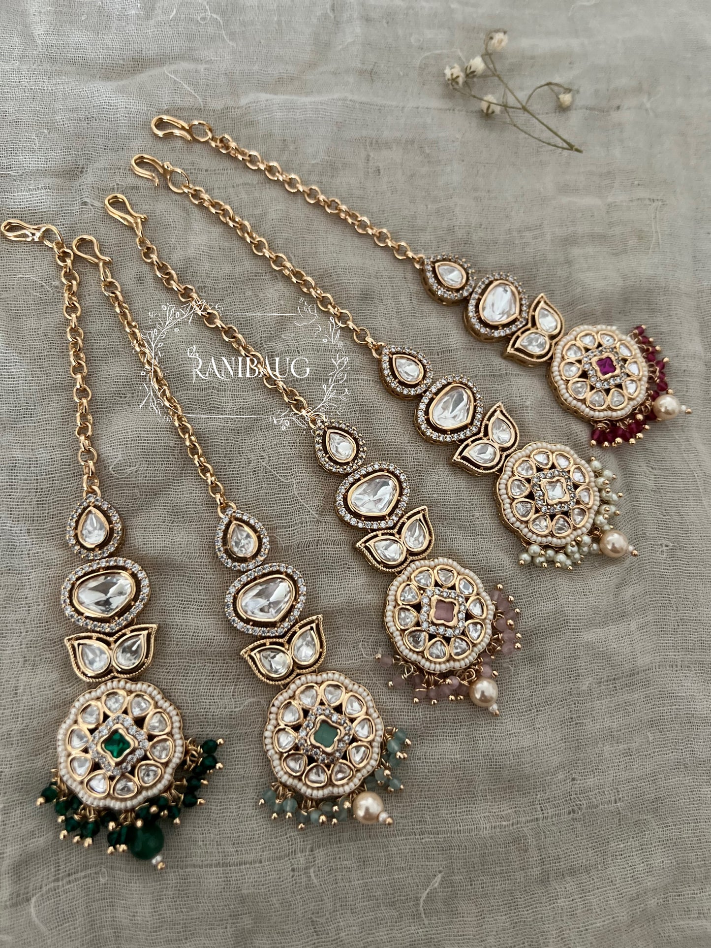 Tejal Kundan Tikka Hair Jewellery By Ranibaug