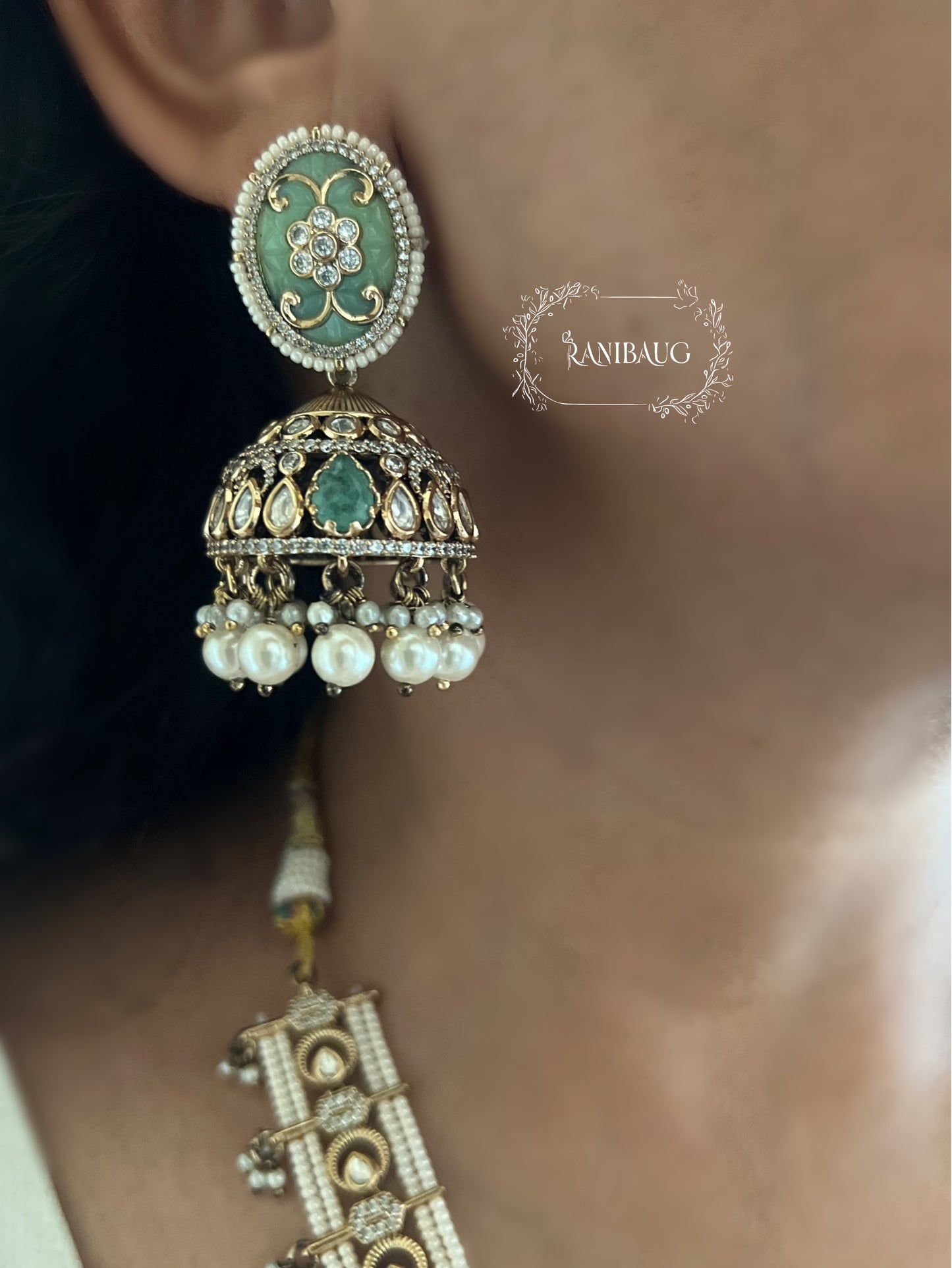 The Carved Gemstone Rani Haar | Pastel Meenakari & Pearl Strand Long Necklace | A Statement Ranibaug Jewellery Set 2025