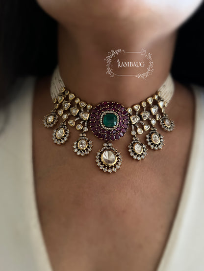 Trishna Polki Drop Pearl Strand Ruby Festive Necklace Set By Ranibaug | The Royal Wedding Collection 2026