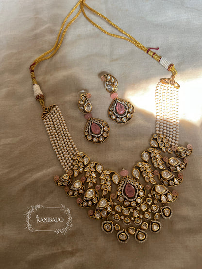 Trishna Wedding Victorian Necklace Set With Polki And Gemstone By Ranibaug | Bride Jewelry Trending