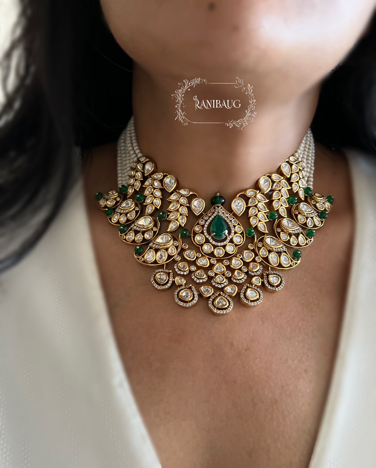 Trishna Wedding Victorian Necklace Set With Polki And Gemstone By Ranibaug | Bride Jewelry Trending