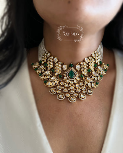 Trishna Wedding Victorian Necklace Set With Polki And Gemstone By Ranibaug | Bride Jewelry Trending