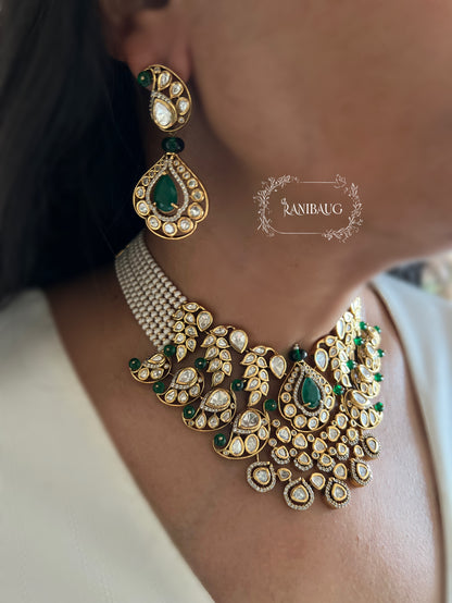 Trishna Wedding Victorian Necklace Set With Polki And Gemstone By Ranibaug | Bride Jewelry Trending