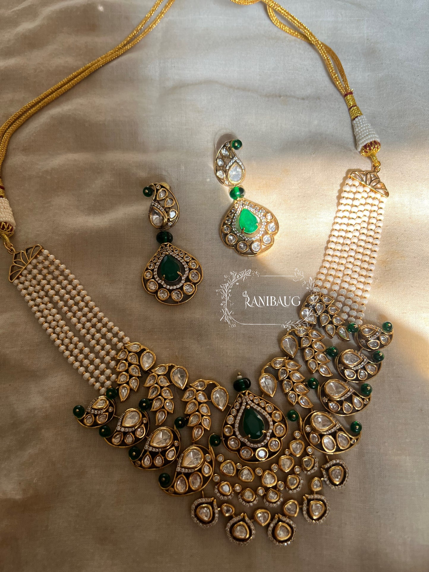 Trishna Wedding Victorian Necklace Set With Polki And Gemstone By Ranibaug | Bride Jewelry Trending