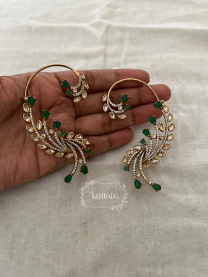 Tulsi Statement Pastel Gold Finish Designer Earcuff Jewelry By Ranibaug