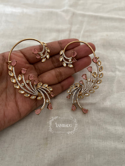 Tulsi Statement Pastel Gold Finish Designer Earcuff Jewelry By Ranibaug