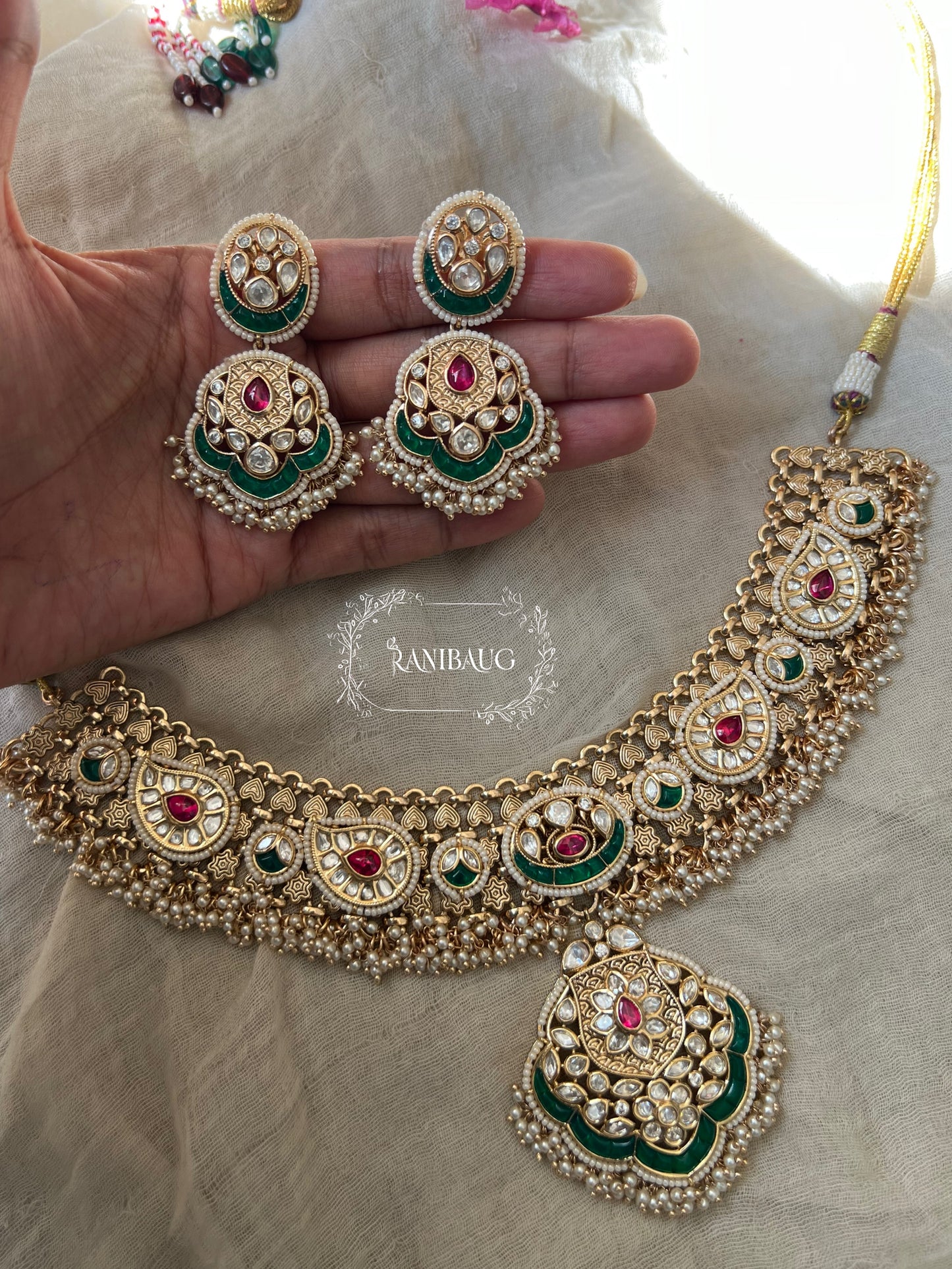 Tulsi Traditional Indian Big Necklace Jewellery Set By Ranibaug | Wedding 2026