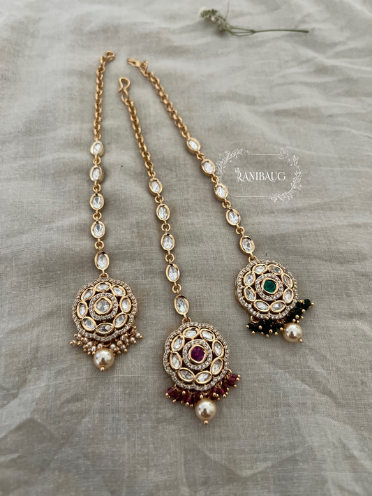 Urmi Kundan Floral Maang Tikka By Ranibaug