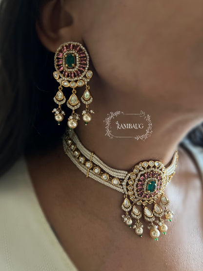 Vamika Royal Polki Kundan Pearl Adorned Pastel Hues Festive Choker Set By Ranibaug | The Royal Wedding Collection 2026