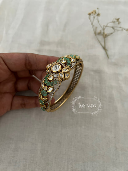 Vanika Polki Leaf Royal Designer Festive Bracelet By Ranibaug