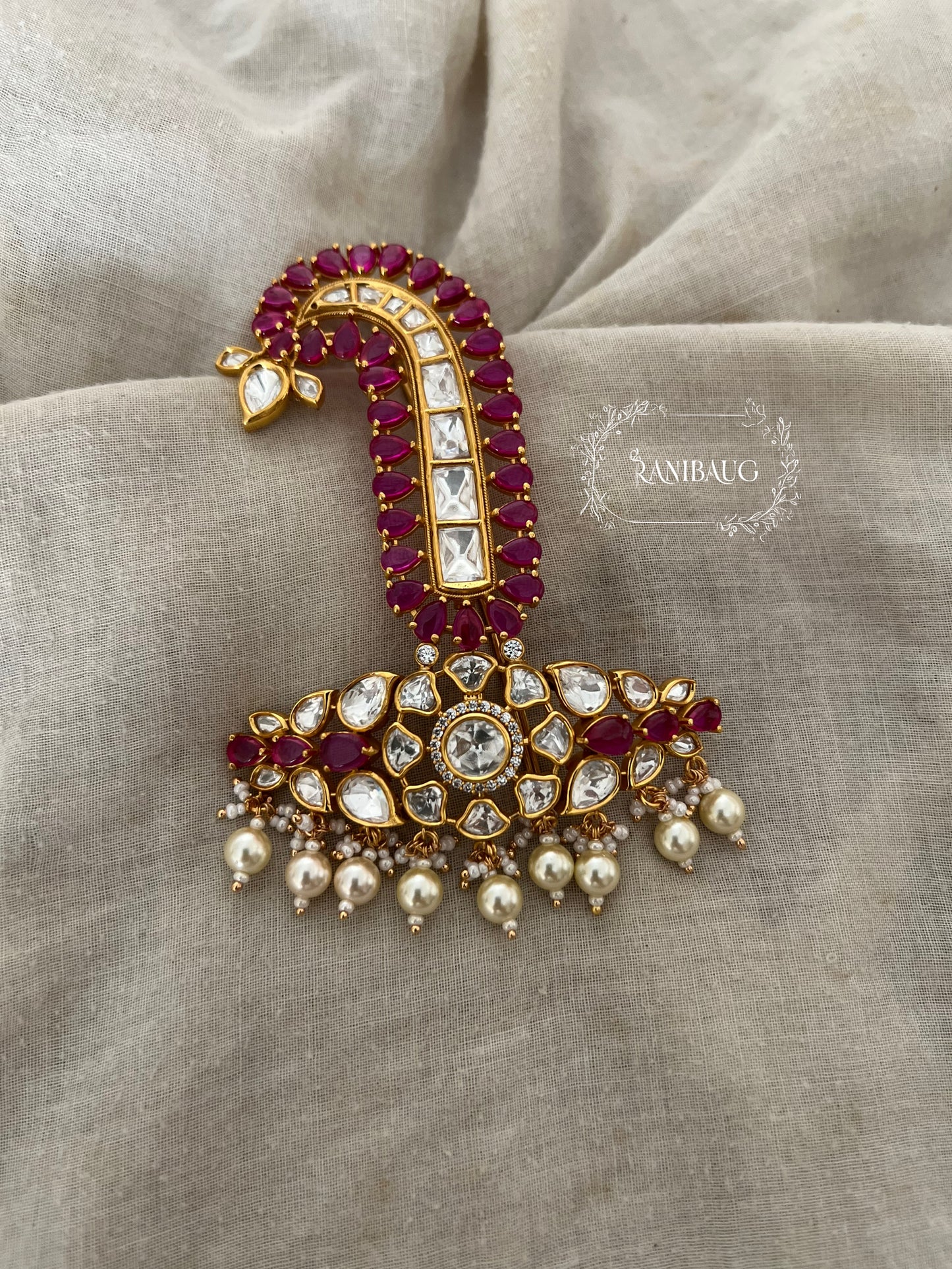 Vansh Antique Gold Tone Polki Studded Kalgi Jewelry Wedding  Abushan By Ranibaug