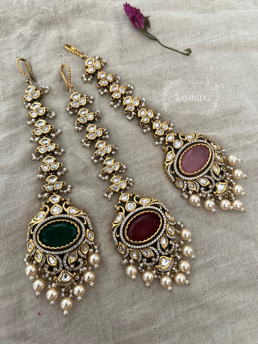 Vanshika Bold Victorian Maang Tikka By Ranibaug