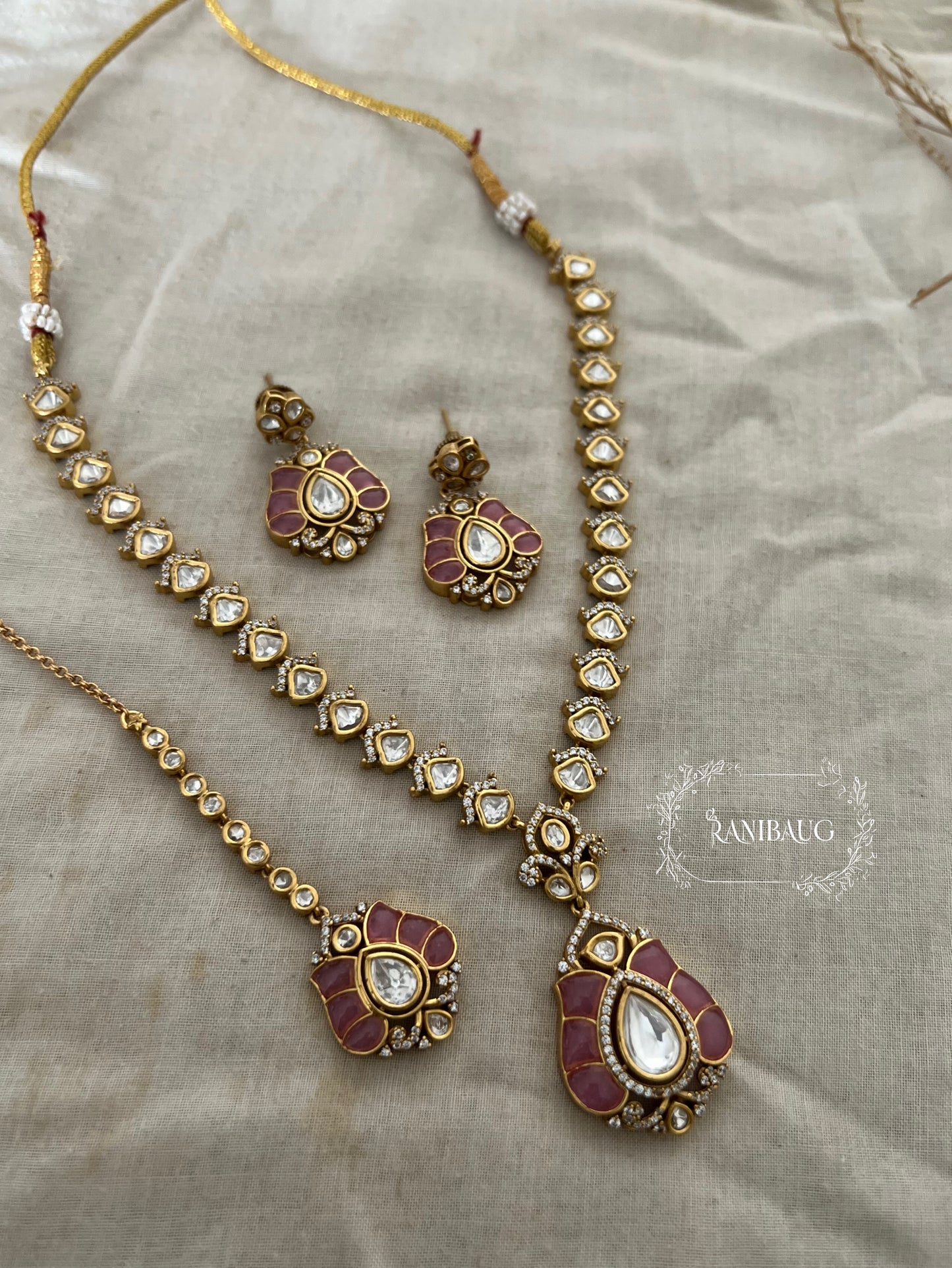 Vanshika Festive Latest Gold Plated Polki Necklace Pendant Set By Ranibaug | Diwali Wedding 2025